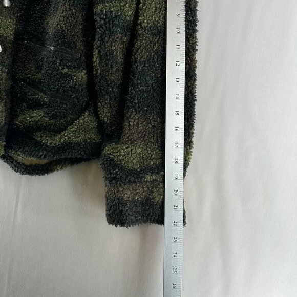 LNA Clothing Jacket Womens Size S Deep Pile Fleece Camo Utility Snap Front Green - Picture 11 of 12